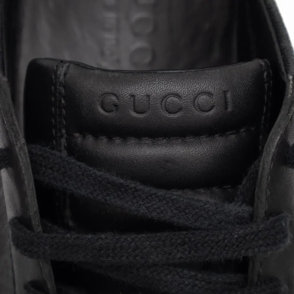 Gucci Black GG Monogram Supreme Canvas and Leather Low Top Sneakers US:11